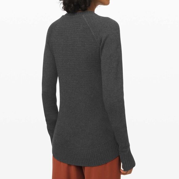 Lululemon Still Lotus Sweater Reversible in Heathered Black Fits Small - Picture 2 of 13
